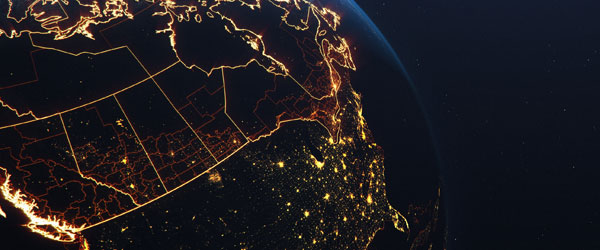 Aireal view of northern portion of the US.