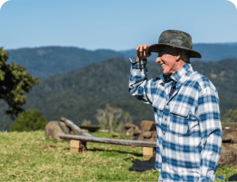 Man looking across landscape