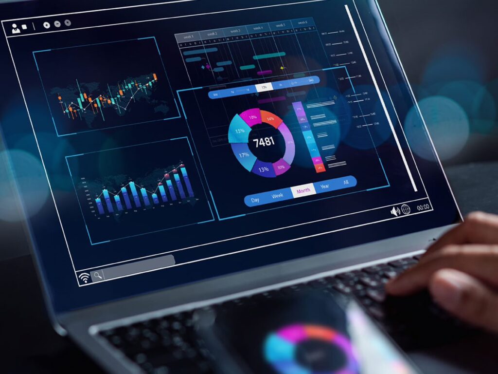 financial accounting software on a laptop