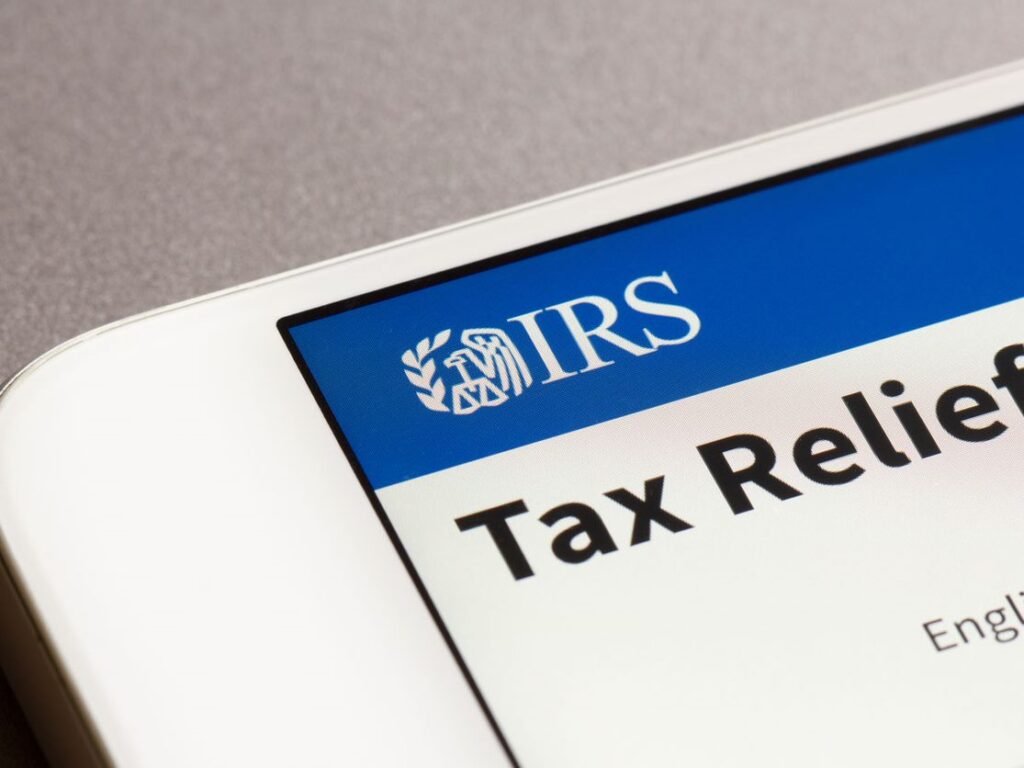 IRs Tax Relief website on a tablet